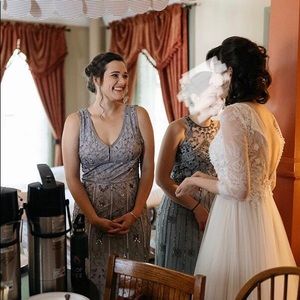 Adriana Papell beaded bridesmaid dress